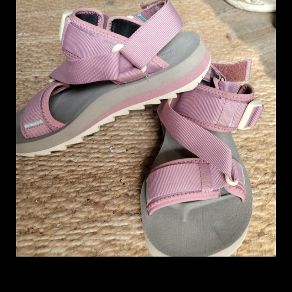 Merrell Alpine strap sandals size 6 pink burlwood color euc